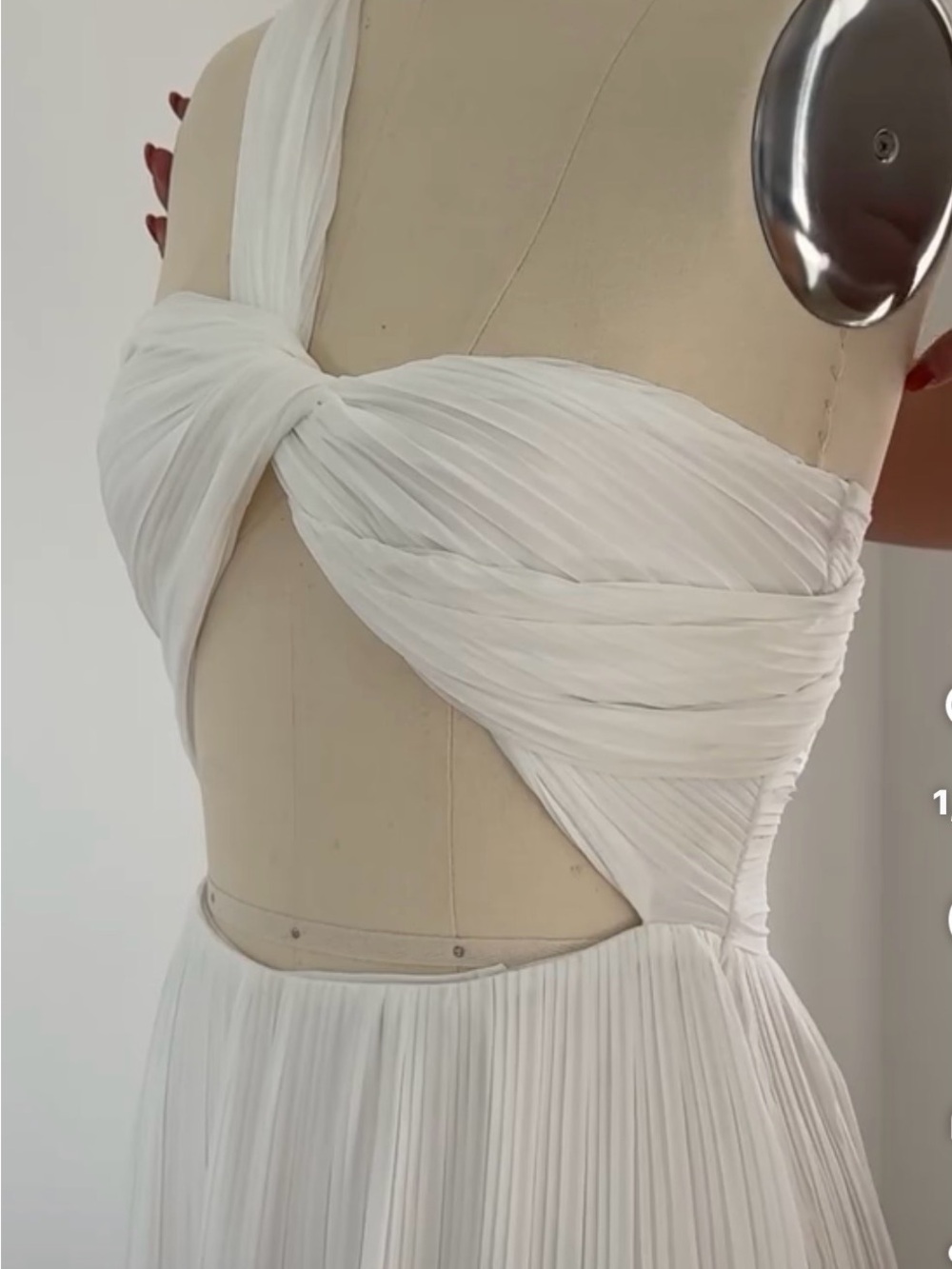 SABO White Cut Out Pleated Maxi Dress - Picture 8 of 15